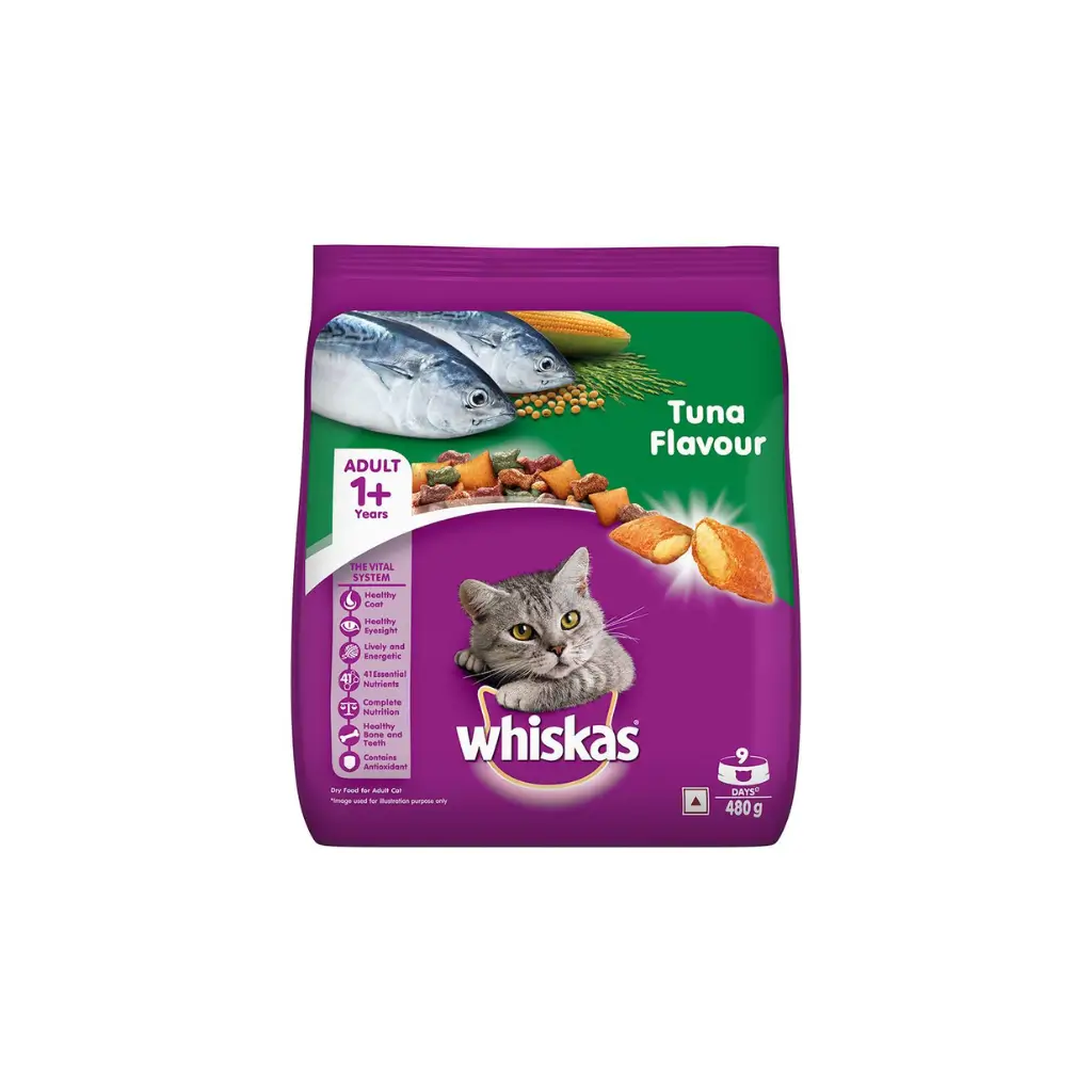 WHISKAS ADULT TUNA FLAVOUR 1+ YEARS 480 G