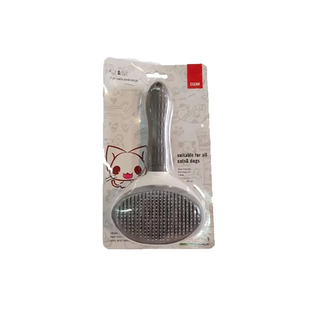 PRESS BUTTON SLICKER BRUSH (OVAL SHAPE)