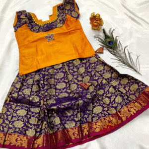 Kids Fancy Embroidery Work Pavadai Sets
