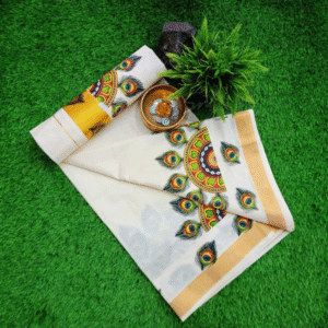 Cotton saree with mural print 4