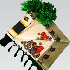 Golden tissue colour kottaran saree with Running Blouse