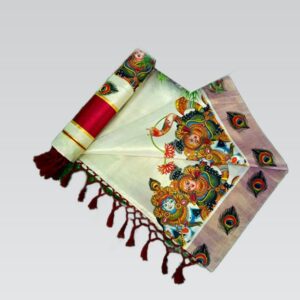 Golden tissue colour kottaran saree with Running Blouse