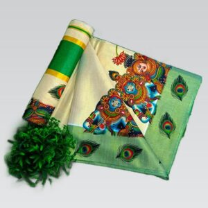 Golden tissue colour kottaran saree with Running Blouse